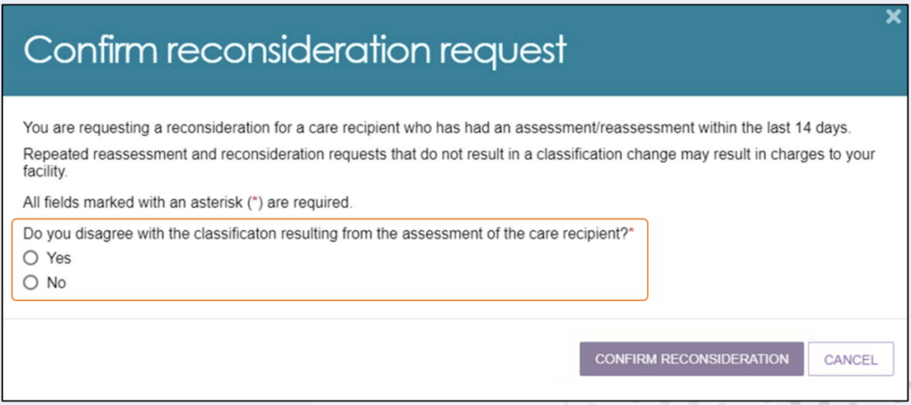 My Aged Care Confirm Recosideration